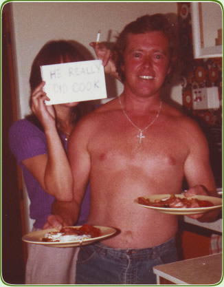 Derek cooking the brekkie